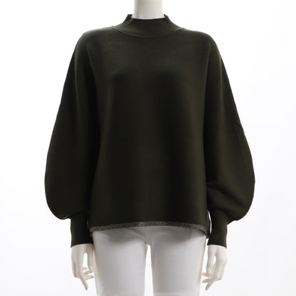 ふんわりお袖ボトルネックニット