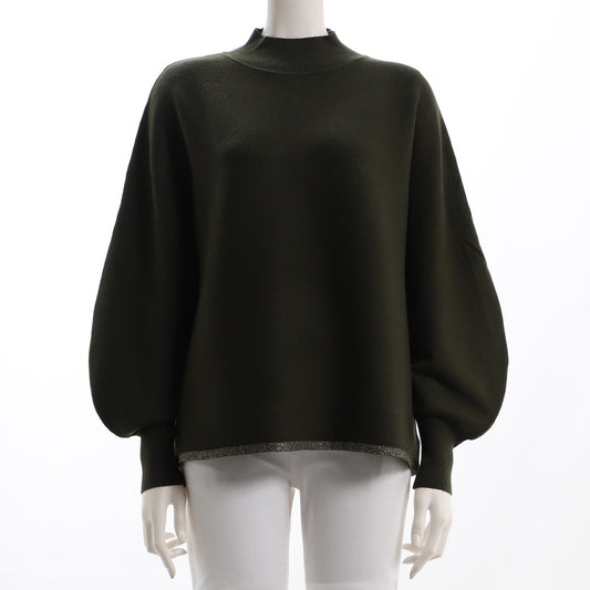 ふんわりお袖ボトルネックニット