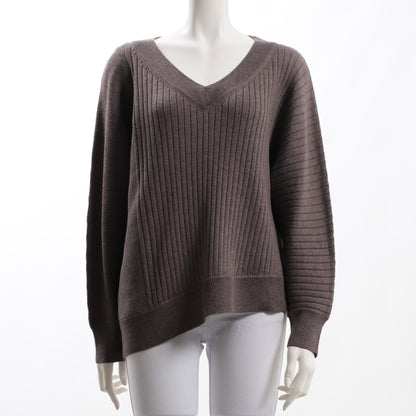 サイドリブ切り替えアシンメトリーニット