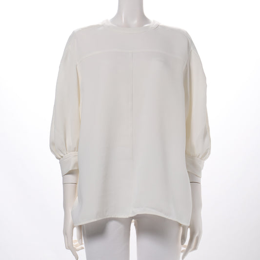 切り替えデザインドロップショルダーブラウス