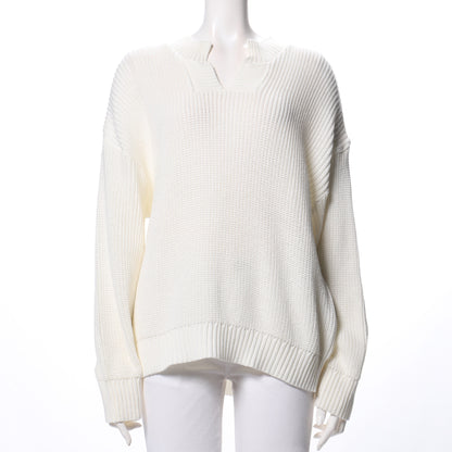 ドロップショルダーオープンフロントネックニット