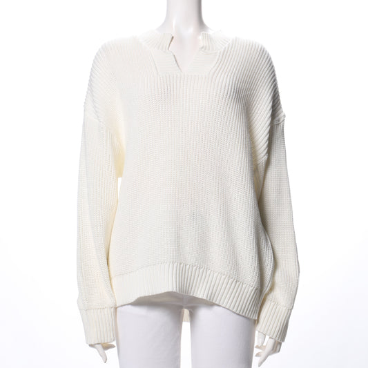 ドロップショルダーオープンフロントネックニット