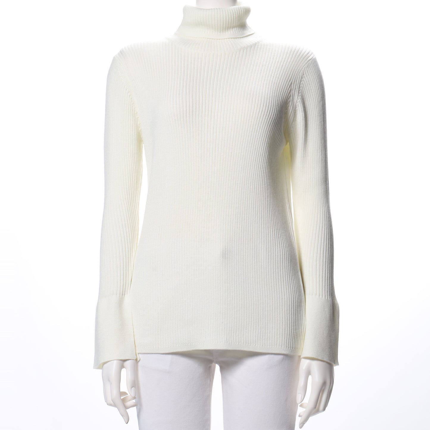 タートルネックリブニット