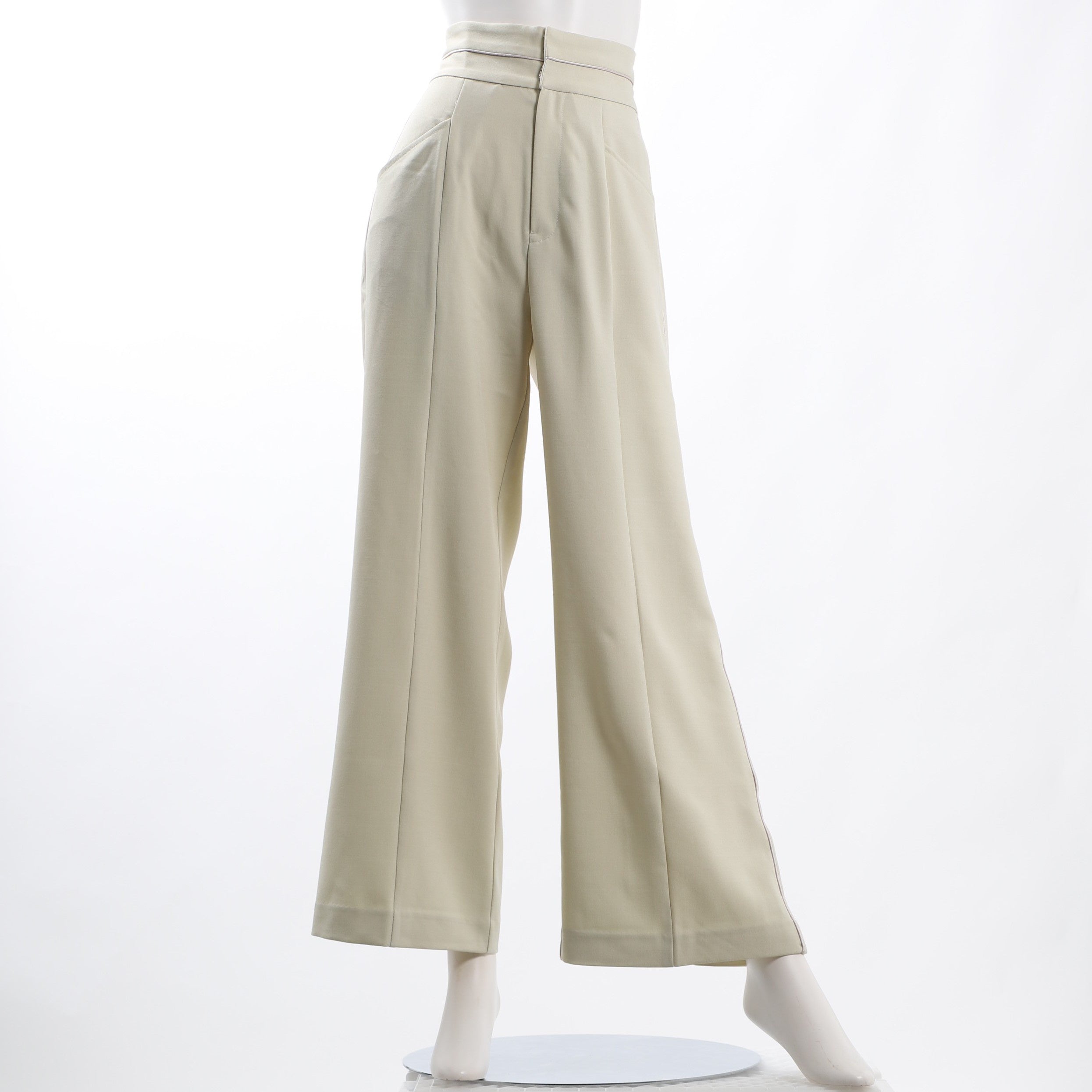 パイピングラインハイウエストワイドパンツ