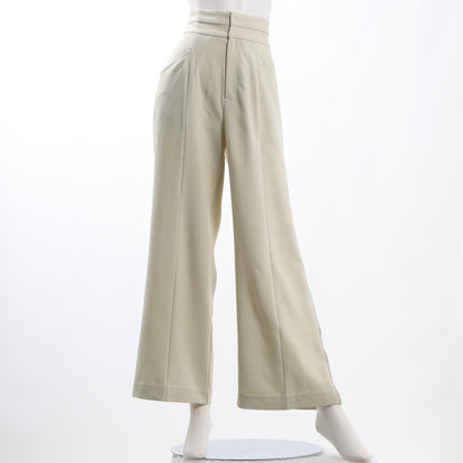 パイピングラインハイウエストワイドパンツ