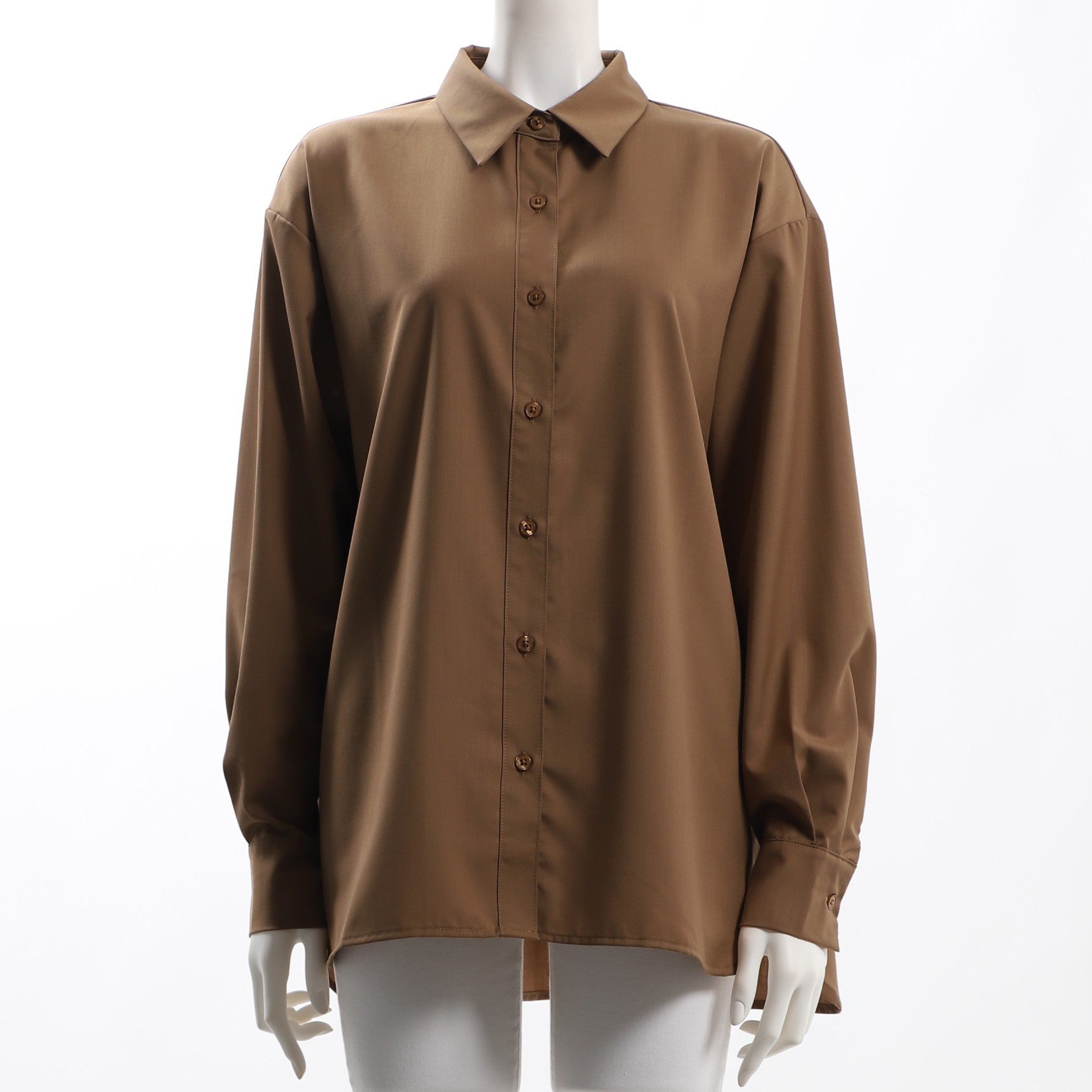 スラッシュポケット前開きシャツブラウス