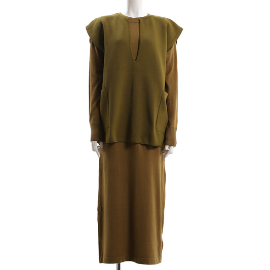 ベスト付きレイヤードワンピース