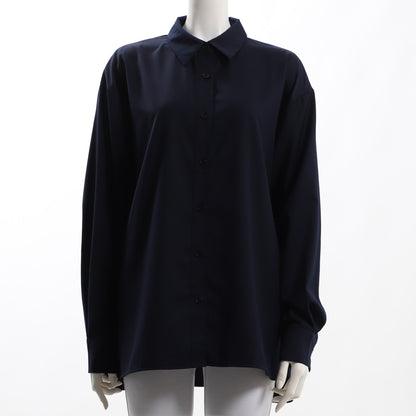 スラッシュポケット前開きシャツブラウス