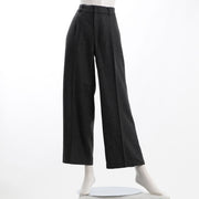 ヘリンボーン柄タック入りワイドパンツ