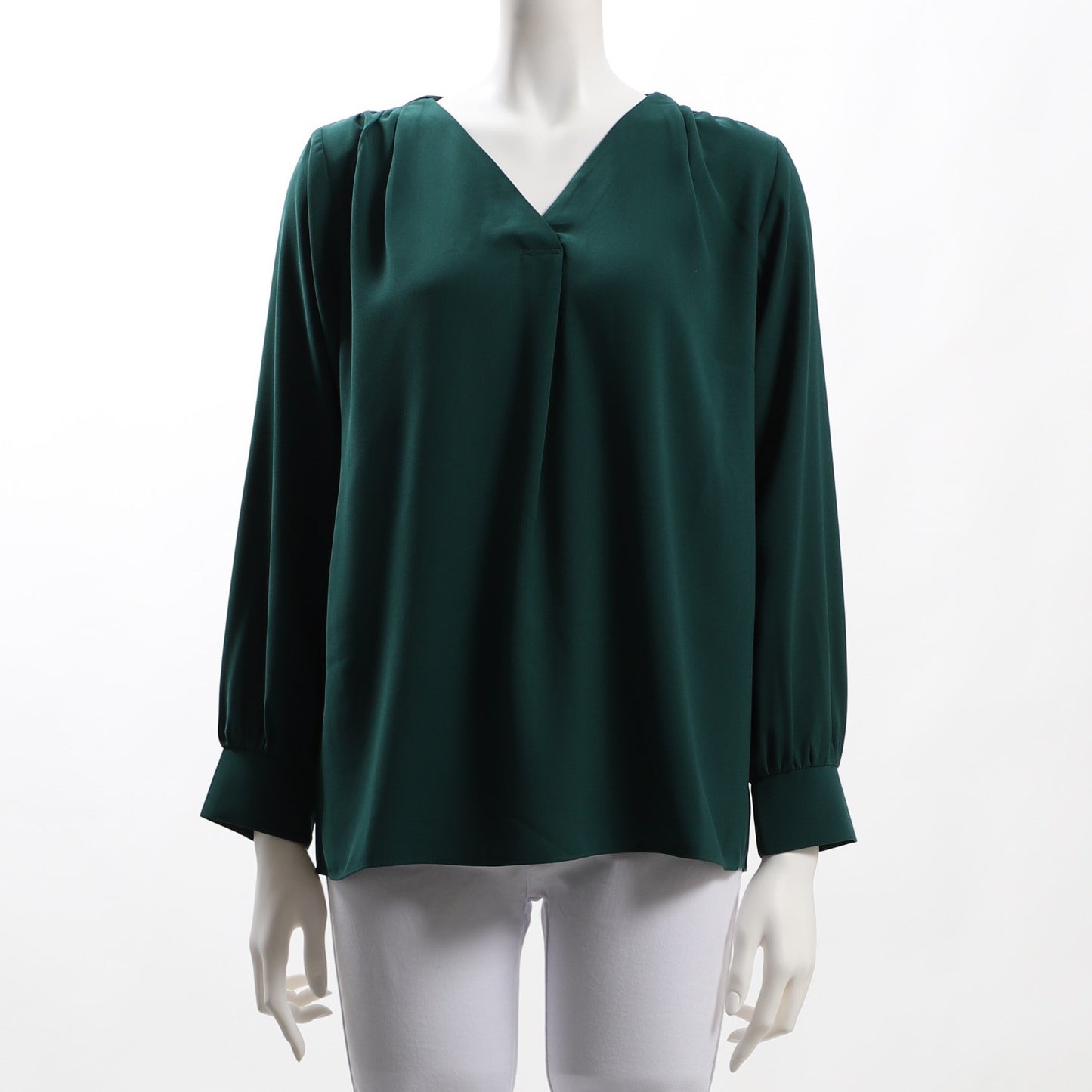 ショルダーデザインVネックブラウス