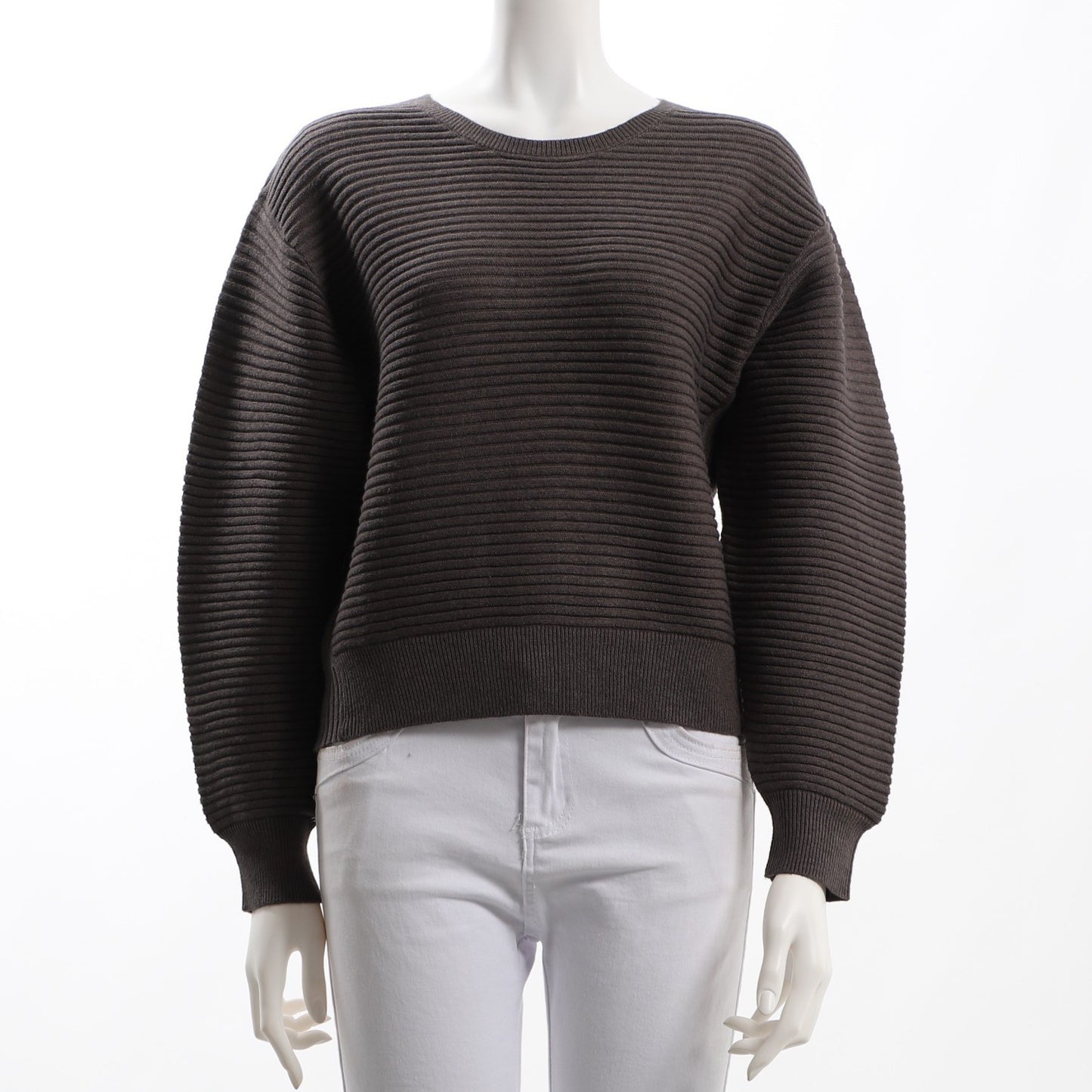 凹凸編みふんわり袖ニット