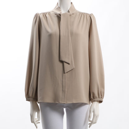 ギャザーボウタイブラウス