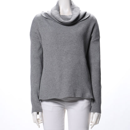 オフタートルネックリブニット