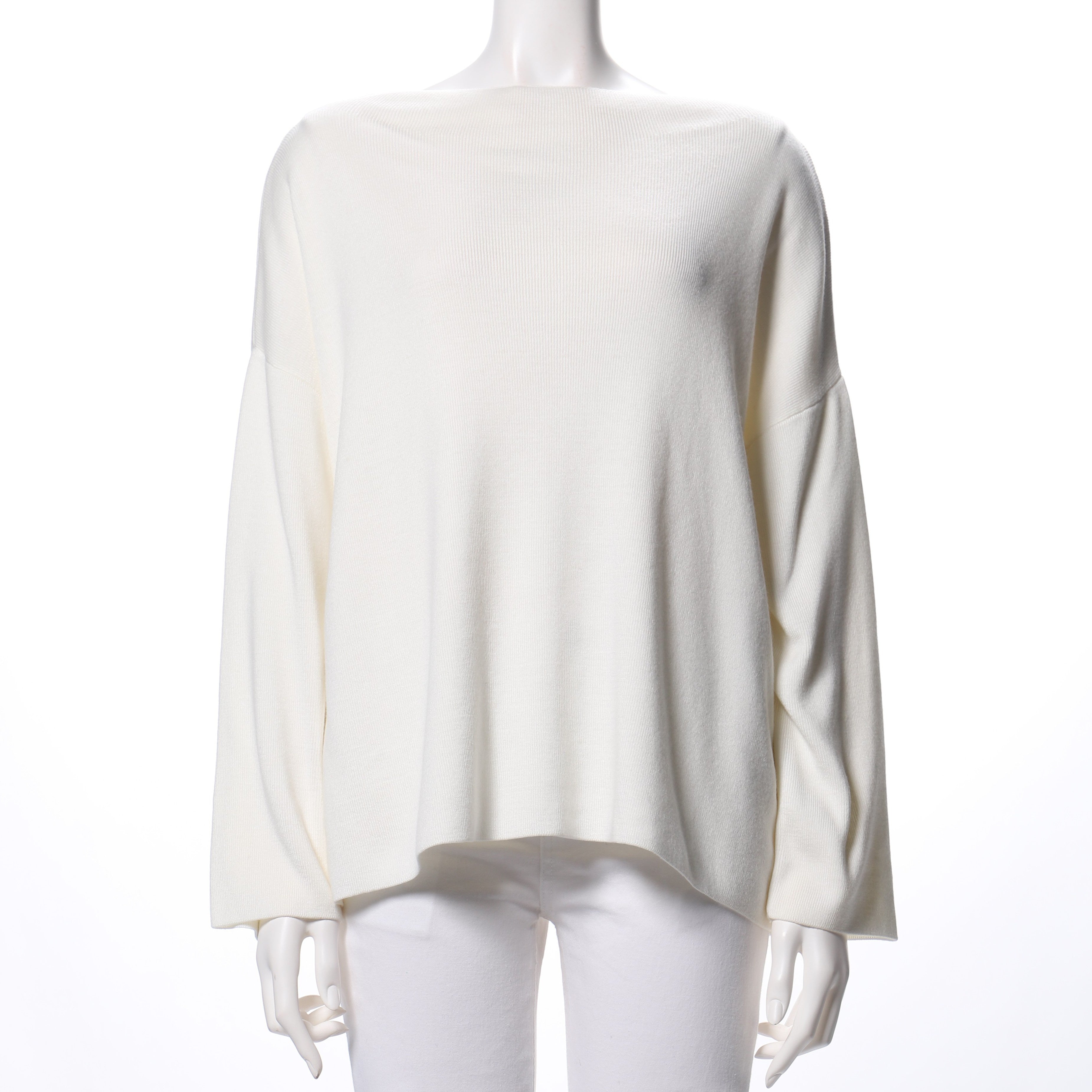 スラッシュドネックドロップショルダーニット