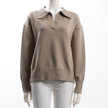 スキッパーネックドロップショルダーニット