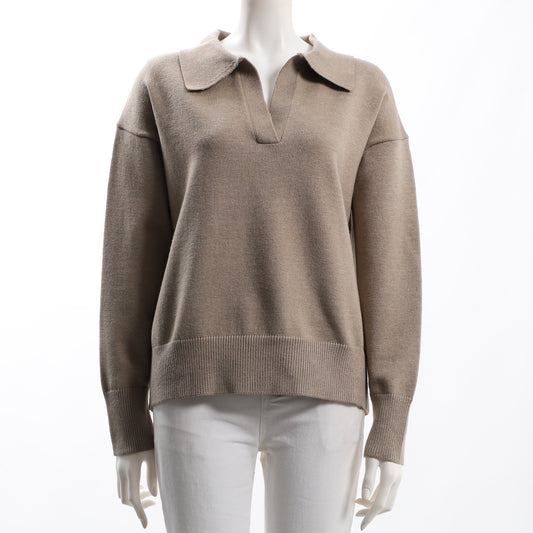 スキッパーネックドロップショルダーニット