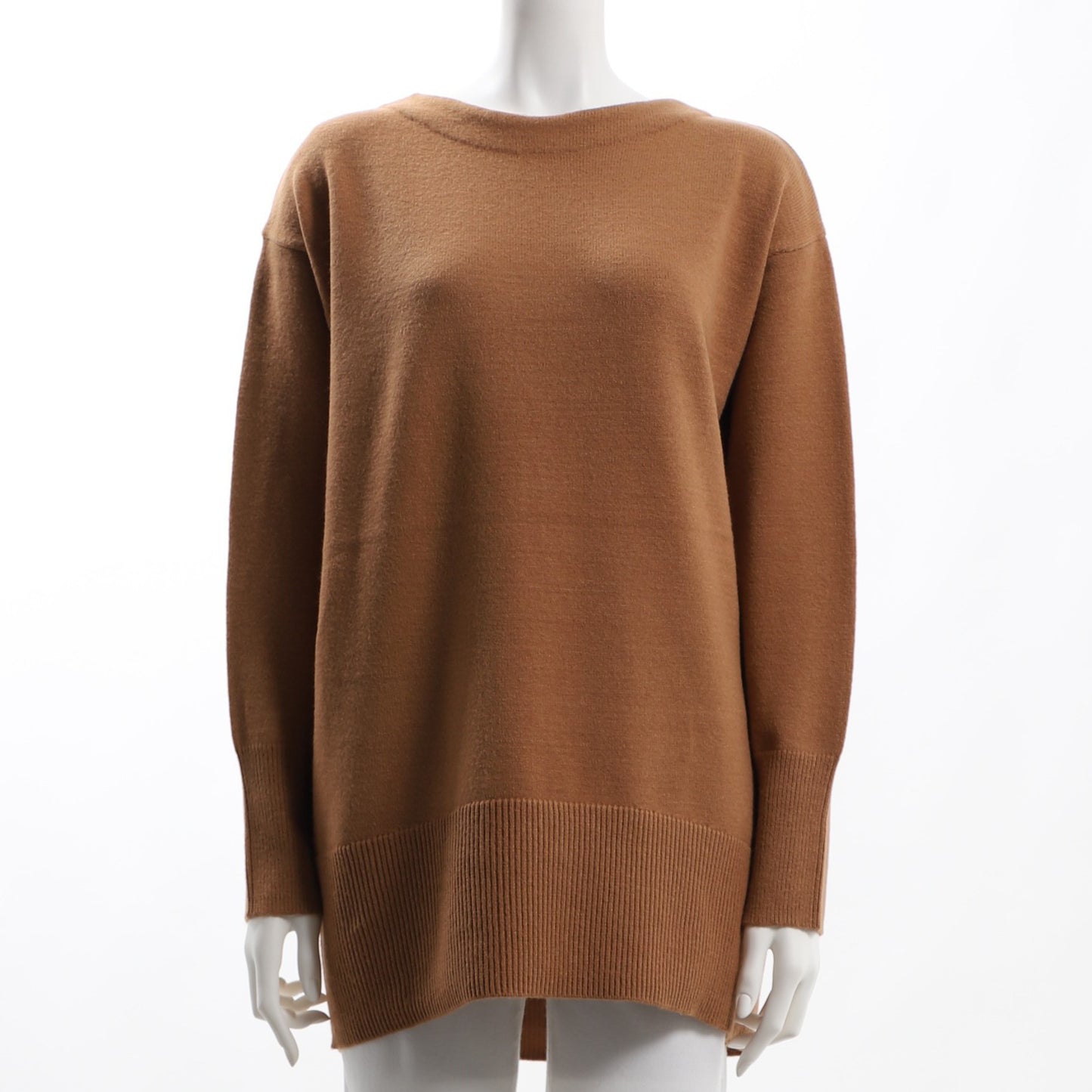 裾リブデザインニット