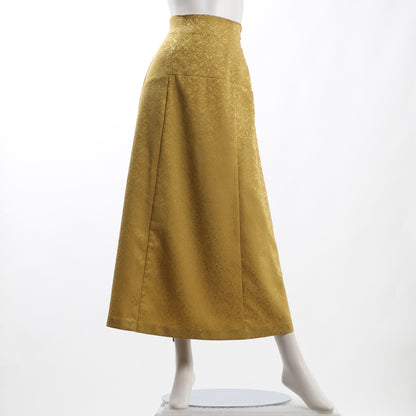 光沢感のあるジャガードAラインスカート