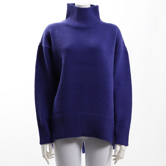 ハイネックバックスリットニットプルオーバー