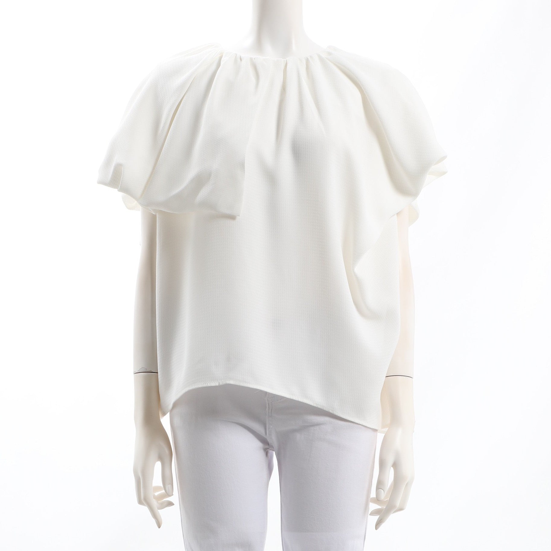 アシンメトリーラッフルブラウス