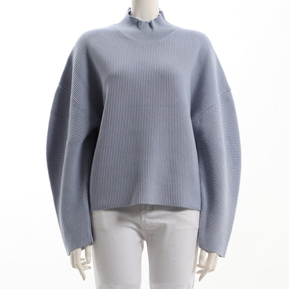 カーブスリーブボトルネックニット