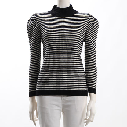 パワーショルダーボーダー柄ニット