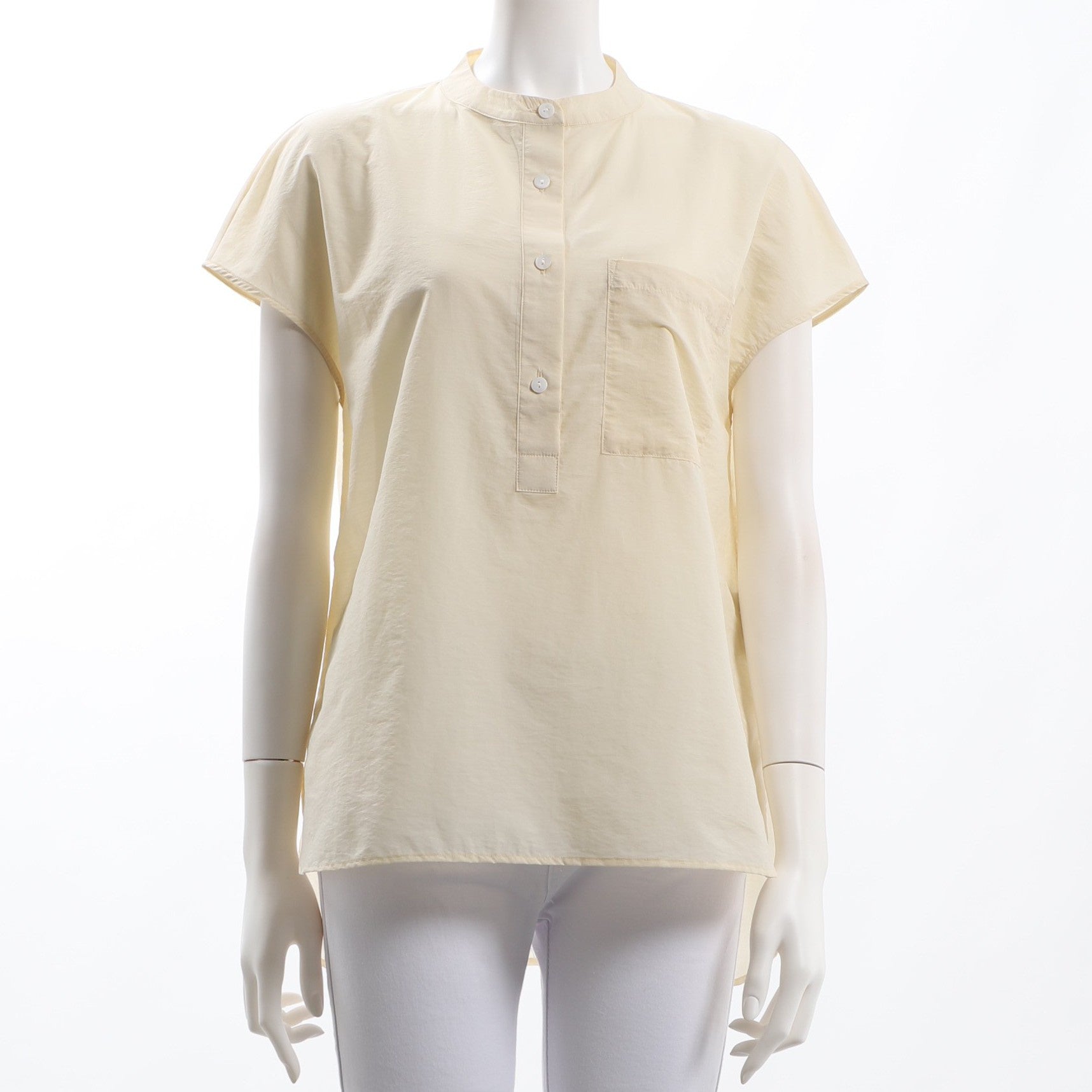 バンドカラーシアーブラウス