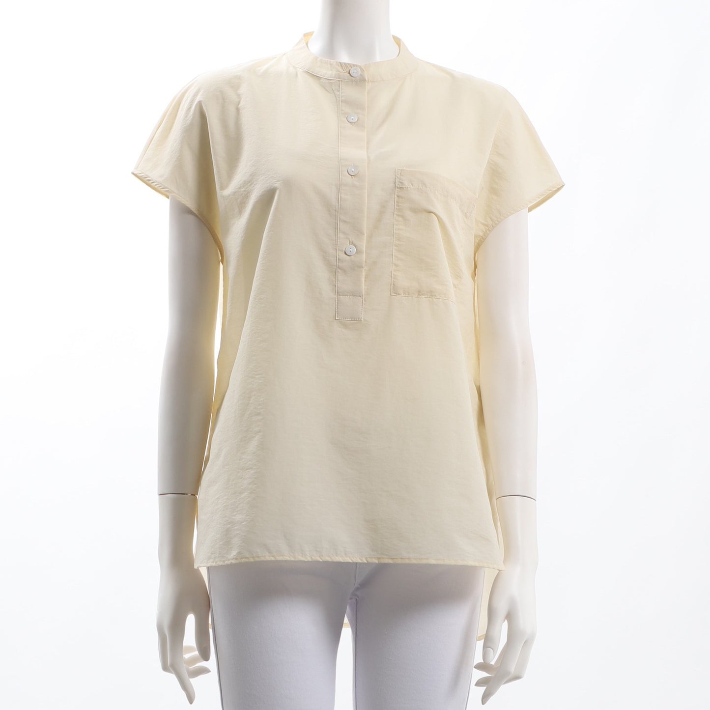 バンドカラーシアーブラウス