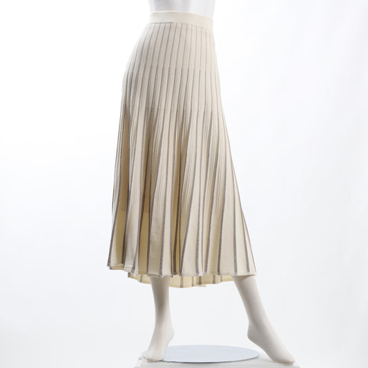 バイカラープリーツニットスカート