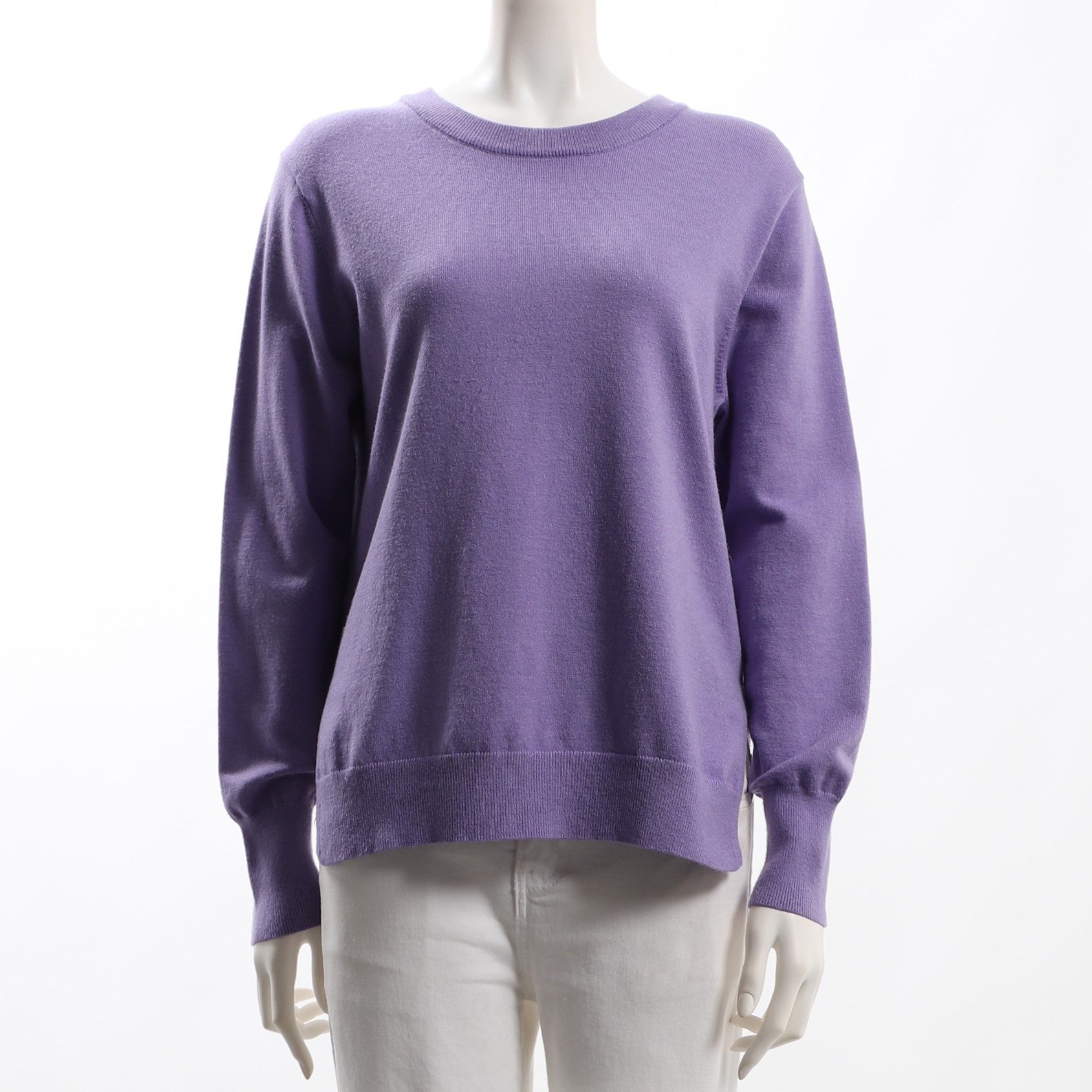 サイドスリットバックテールクルーネックニット