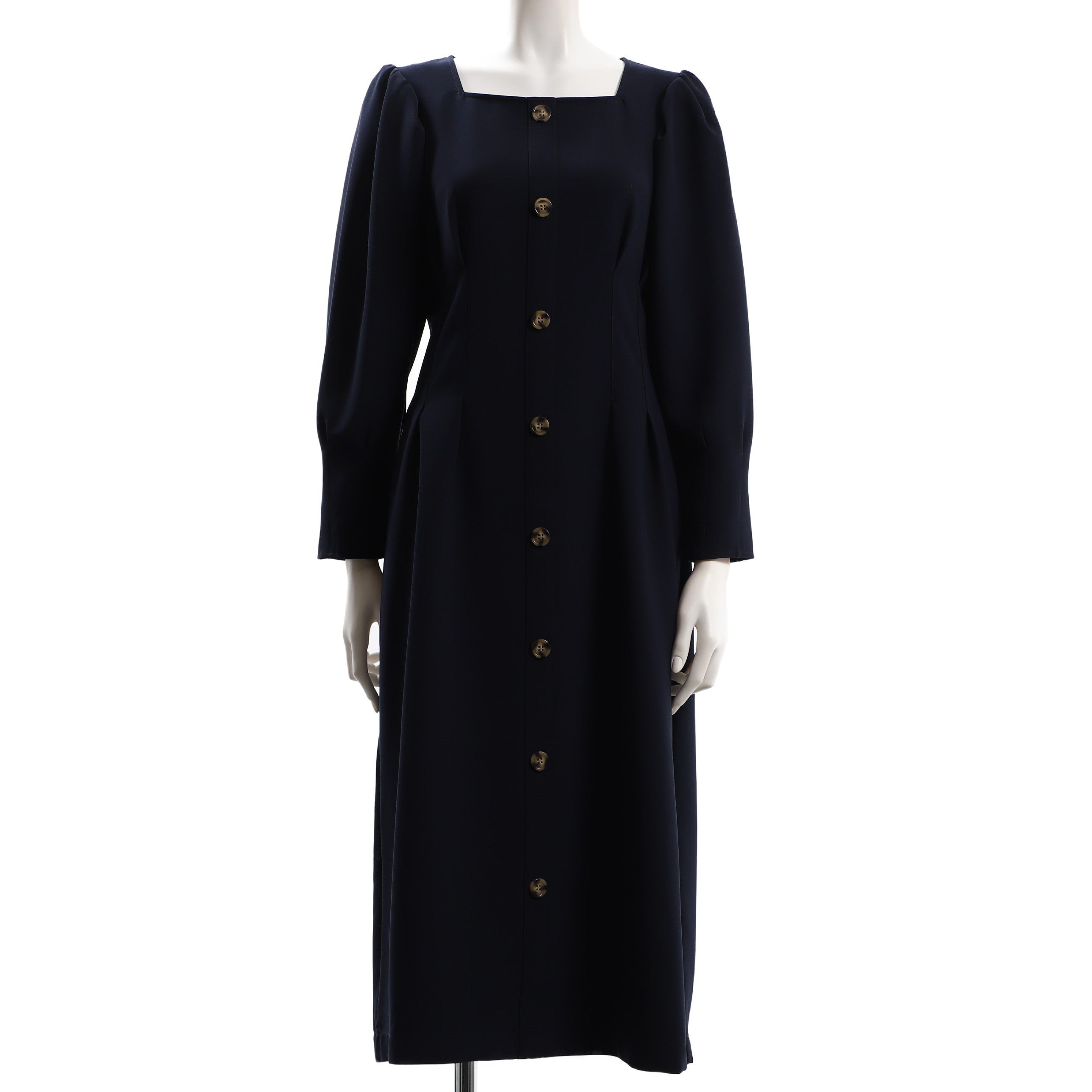 パフスリーブウエストタックワンピース