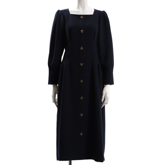 パフスリーブウエストタックワンピース