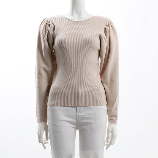 リブ編みボリュームスリーブニット