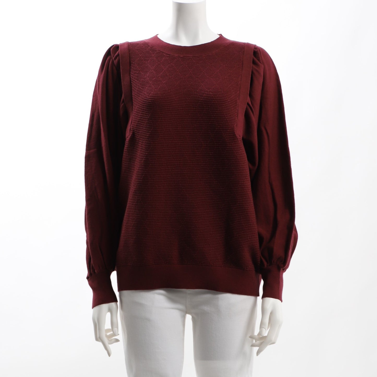 ボリューム袖レイヤード風ニット