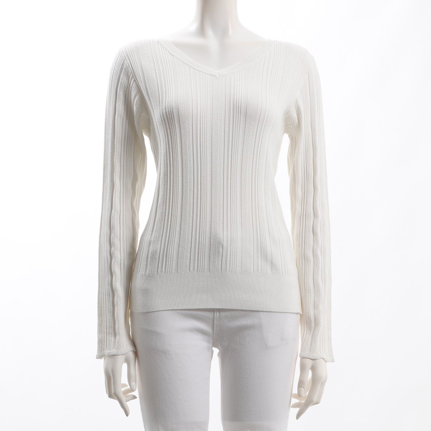 編み目ポイントVネックニット