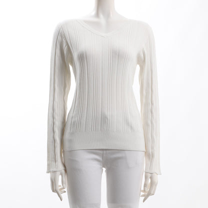 編み目ポイントVネックニット