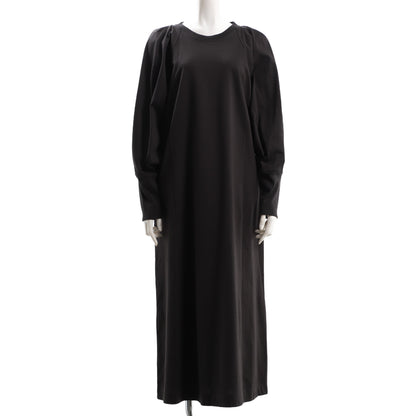 ボリュームスリーブラウンドネックワンピース