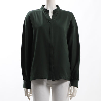 オープンフロントネックブラウス