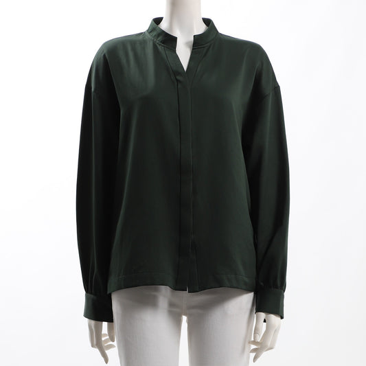 オープンフロントネックブラウス