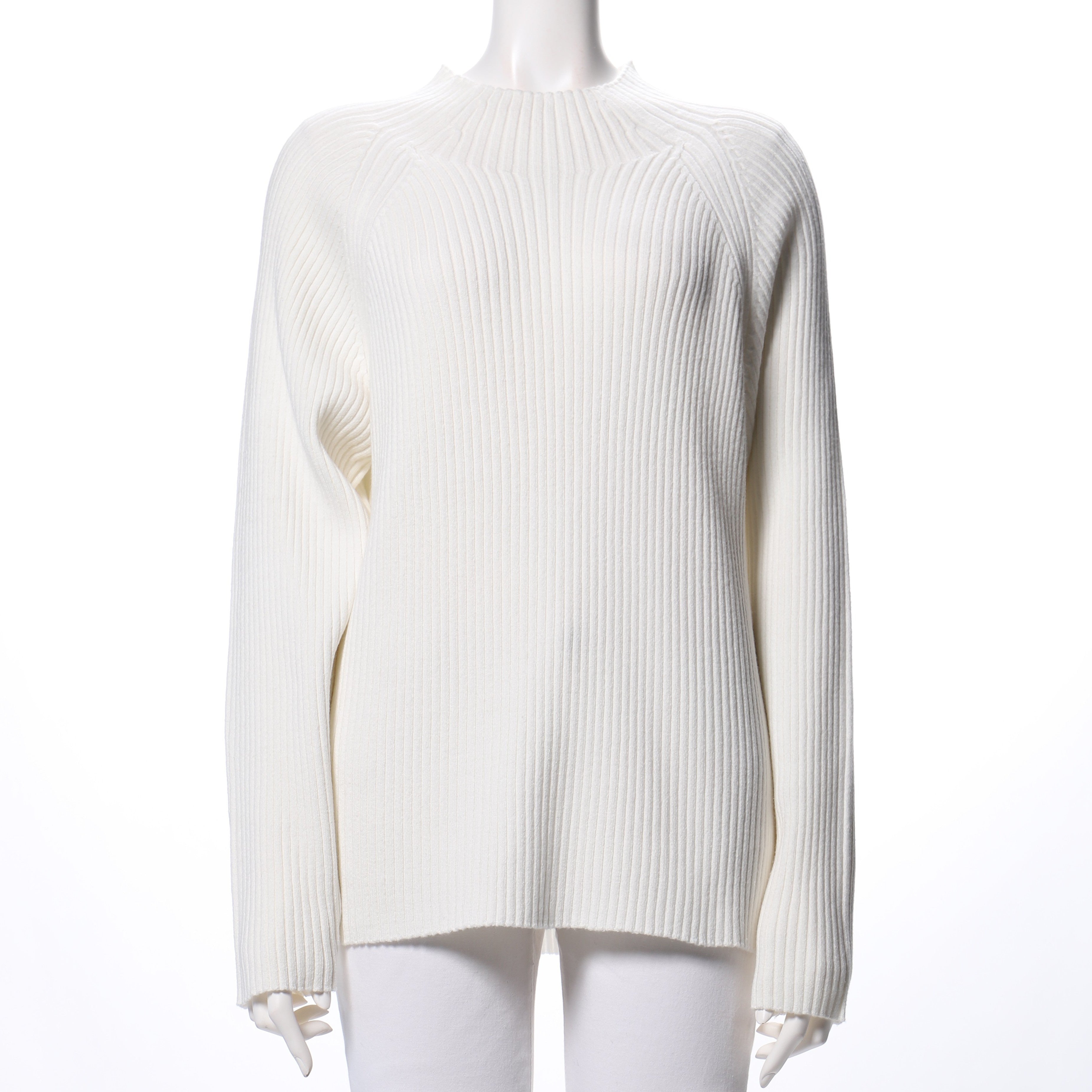 ボトルネックロングスリーブリブニット