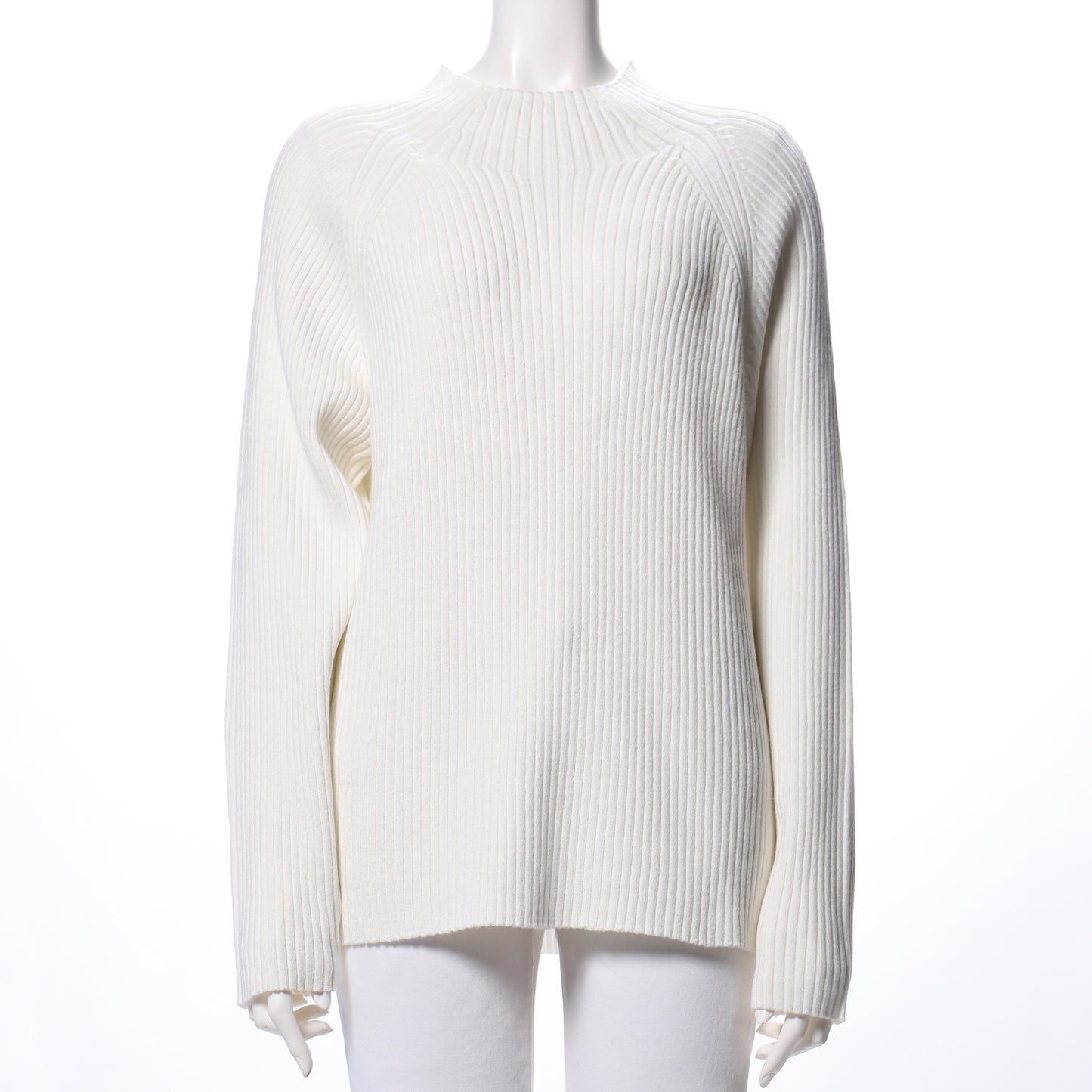 ボトルネックロングスリーブリブニット