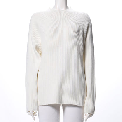 ボトルネックロングスリーブリブニット