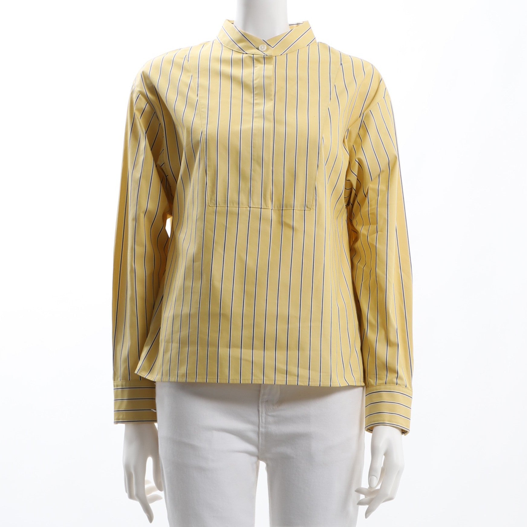 ストライプ柄ビブヨークシャツ