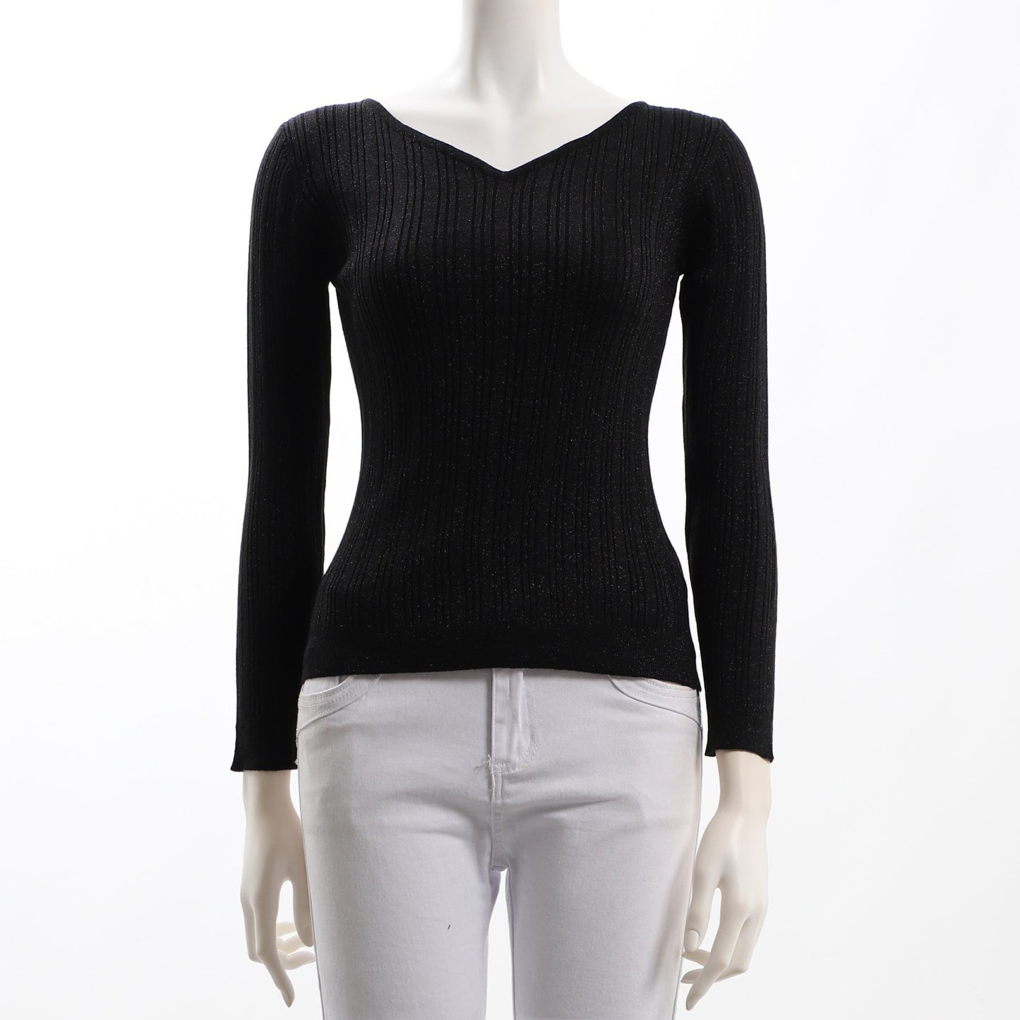 ラメ入りリブニット