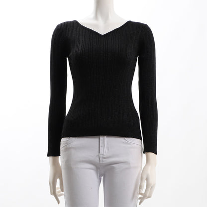 ラメ入りリブニット