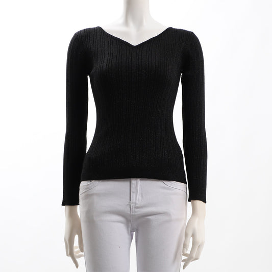 ラメ入りリブニット