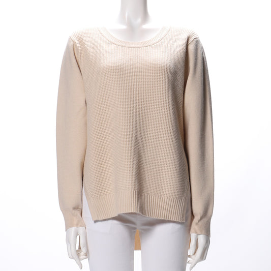 ワッフル編サイドスリットバックタックニット