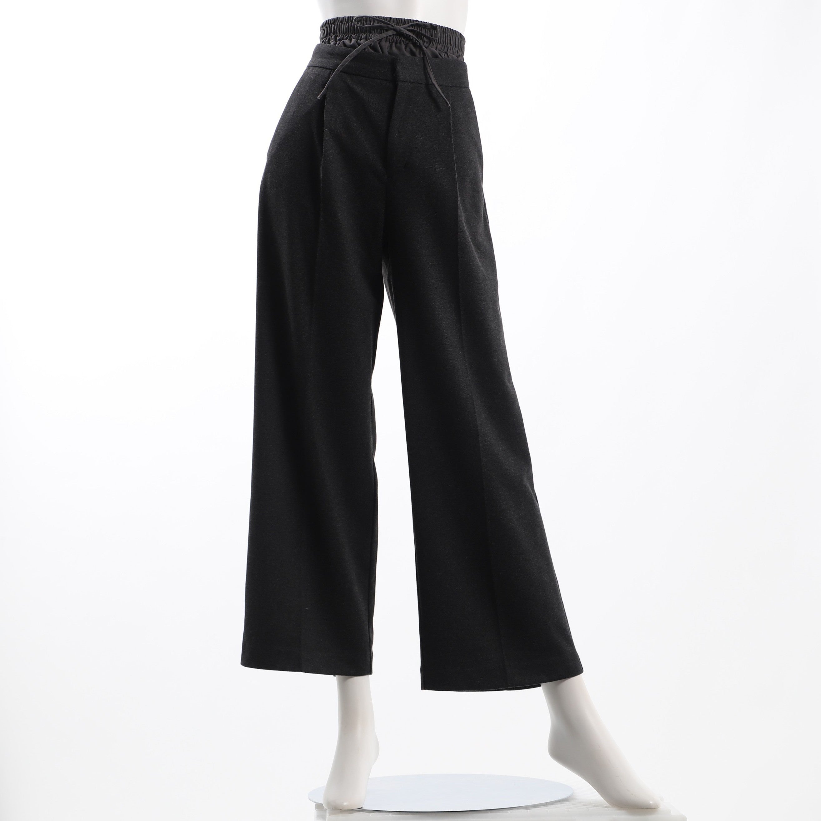 ダブルウエストデザインワイドパンツ