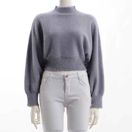 ハイネックシャギーニット