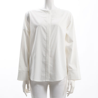 クルーネック前開きブラウス